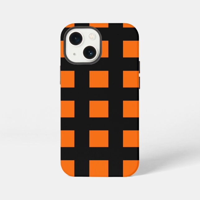 Coque iPhone Motif à rayures orange (Verso)