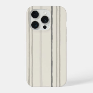 Coque iPhone 15 Pro Motif à rayures peintre neutre décontracté