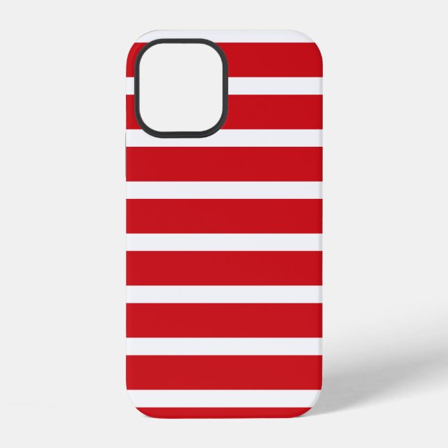 Coque iPhone Motif à rayures rouges et blanches (Verso)