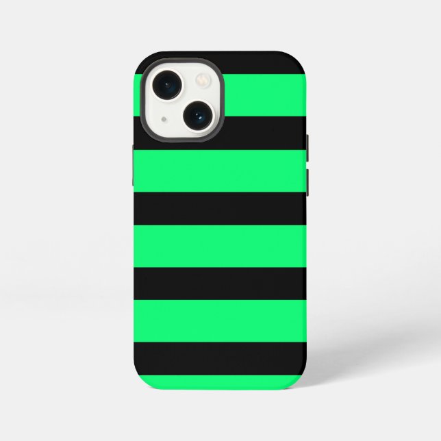 Coque iPhone Motif à rayures vertes (Verso)