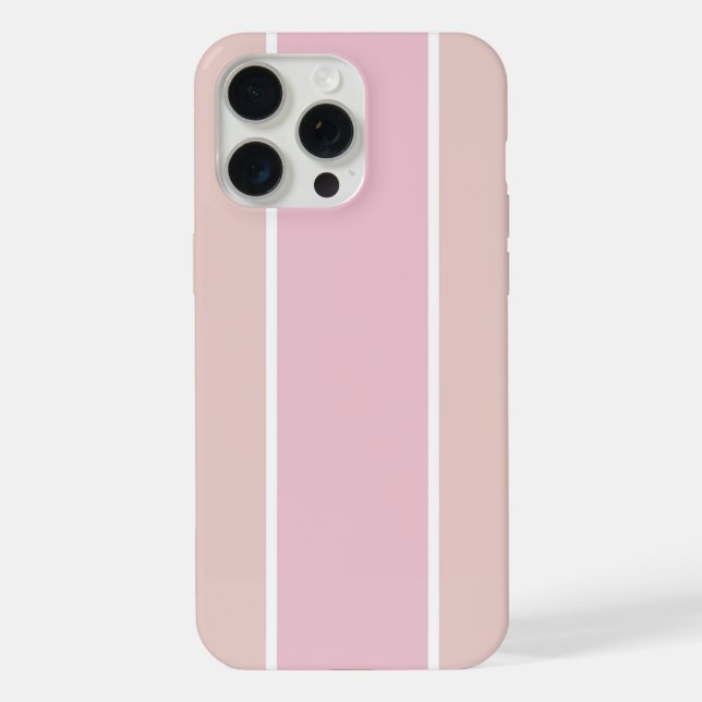 Coque iPhone Motif à rayures verticales rose pâle et beige (Verso)
