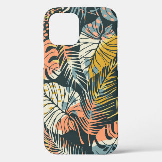 Coque iPhone 12 Motif Abstrait créatif transparent avec p tropical