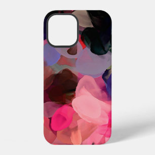 Coque iPhone 12 Motif abstrait d'art numérique. Dessin à la main m