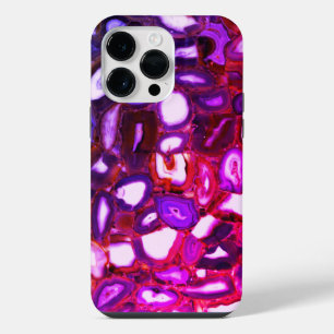 Coque Pour Pour iPhone 14 Pro Max Motif abstrait de géode rose, agates roses