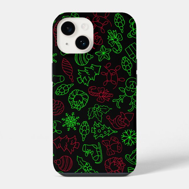 Coque iPhone Motif Abstrait de Noël (Verso)