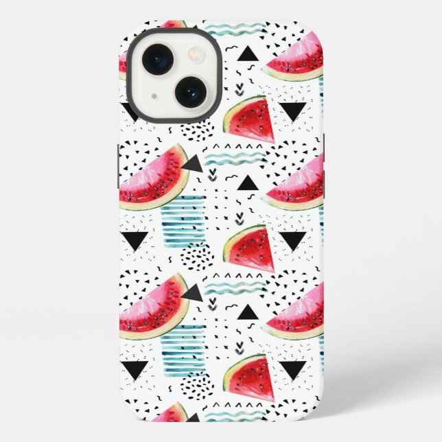 Coque iPhone Motif abstrait de pastèque (Verso)