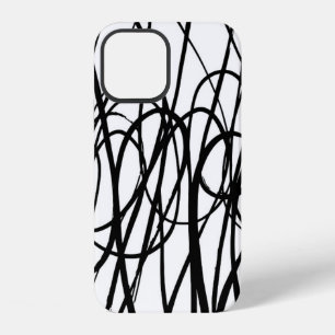 Coque iPhone 12 Motif abstrait de pinceau. Texture grunge. Arrière