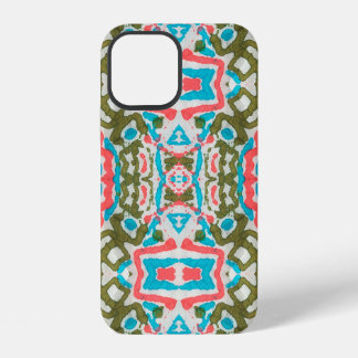 Coque iPhone 12 Motif Abstrait ethnique Ikat. Motif du chaman. Pen