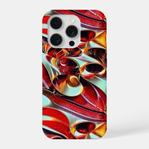 Coque iPhone 15 Pro Motif abstrait géométrique de vagues liquides colo