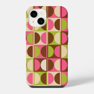 Coque Pour iPhone 14 Motif abstrait géométrique du milieu du siècle mod