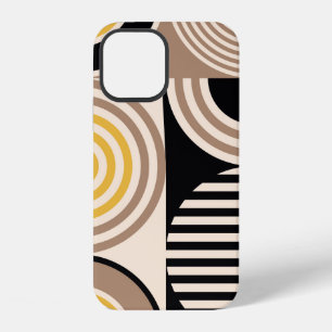 Coque iPhone 12 Motif abstrait géométrique moderne. Conception vin