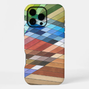 Coque iPhone 16 Pro Max Motif abstrait géométrique peint à la main