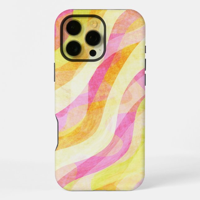 Coque iPhone Motif Abstrait Ondulé Vibrant (Verso)