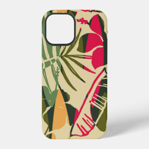 Coque iPhone 12 Motif abstrait sans couture avec des feuilles trop