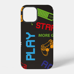Coque iPhone 12 motif abstrait sans couture dans le style de jeu p