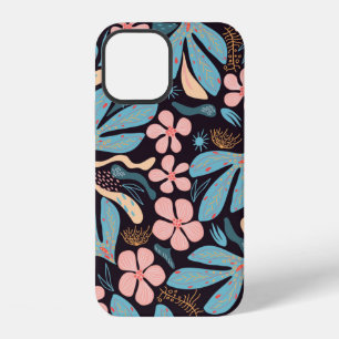 Coque iPhone 12 Motif abstrait sans couture, motif floral, fond so