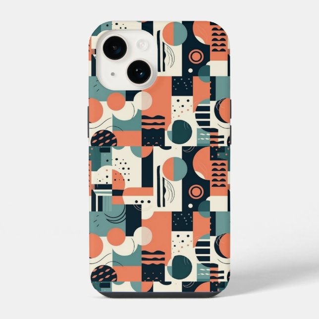 Coque iPhone Motif Abstrait sans fil minimal - géométrique (1) (Verso)