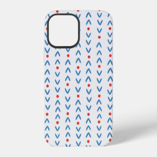 Coque iPhone 12 Motif Abstrait sans soudure en bleu et rouge sur c