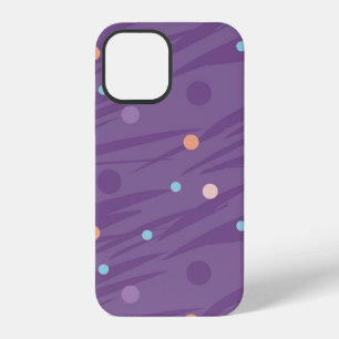 Coque iPhone 12 Motif abstrait violet sans couture avec des cercle