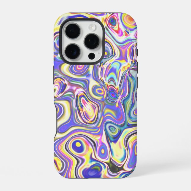 Coque iPhone Motif Amibe Améthyste Multicolore (Verso)