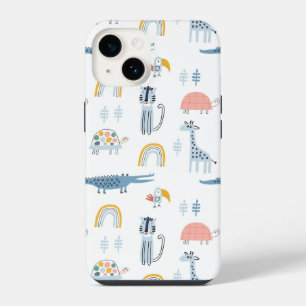 Coque Pour iPhone 14 Motif amusant d'animaux gribouillés