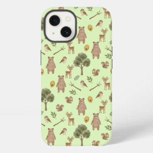 Etui iPhone 13 Motif aquarelle d'amis fantaisistes de la forêt