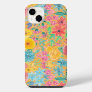 Motif aquarelle floral en jaune