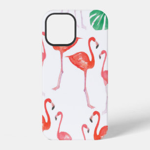Coque iPhone 12 Motif aquarelle sans couture avec famille de flama