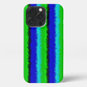 Etui iPhone 13 Pro Motif arc-en-ciel bleu vert abstrait 3D