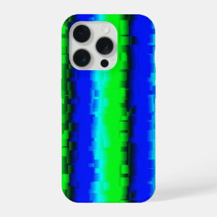 Coque iPhone 15 Pro Motif arc-en-ciel bleu vert abstrait 3D