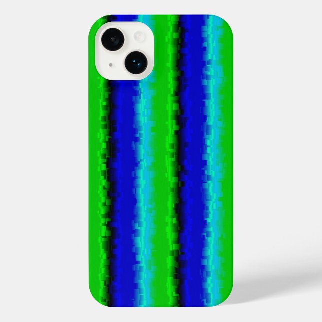 Coque iPhone Motif arc-en-ciel bleu vert abstrait 3D (Verso)
