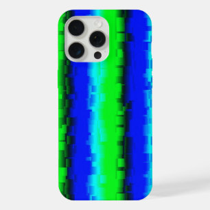 Coque iPhone 15 Pro Max Motif arc-en-ciel bleu vert abstrait 3D