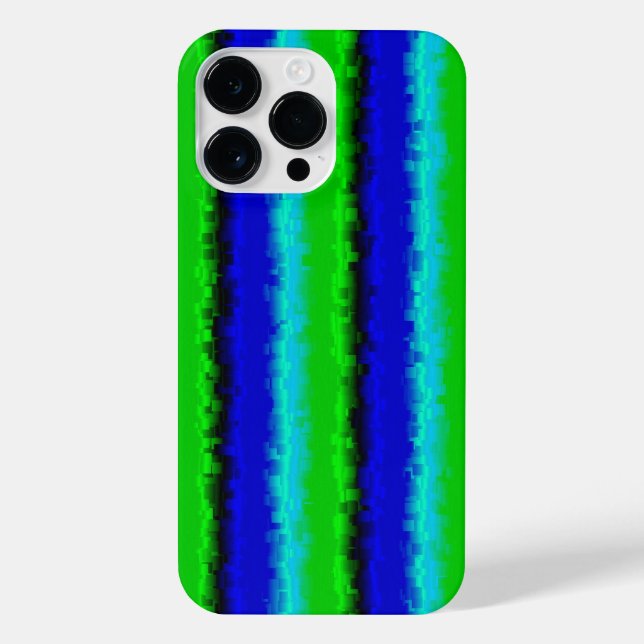 Coque iPhone Motif arc-en-ciel bleu vert abstrait 3D (Verso)