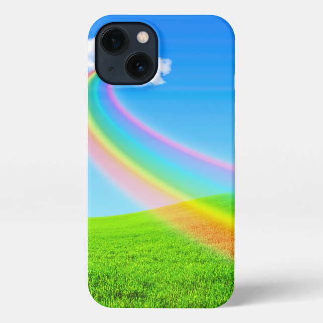 Coque iPhone Motif arc-en-ciel personnalisé (Verso)