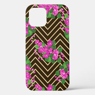 Coque iPhone 12 Motif ardent sans couture dans de douces fleurs. C