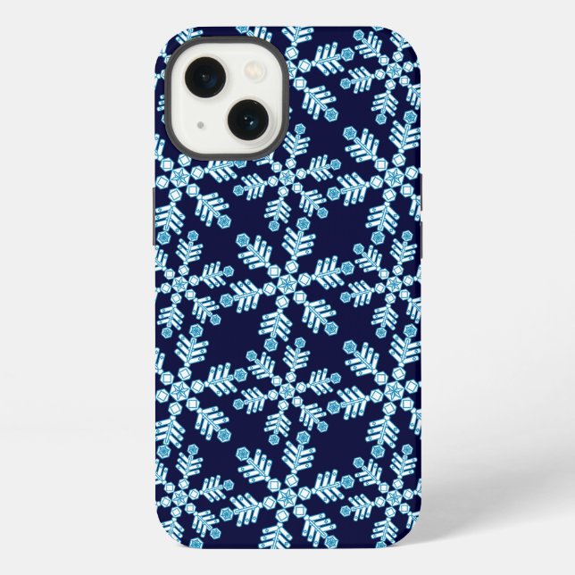 Coque iPhone Motif Art Déco de flocon de neige (Verso)