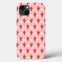 Motif Art déco rouge et blanc