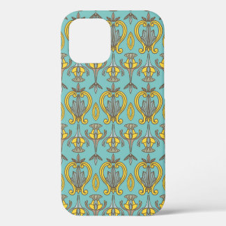 Coque iPhone 12 Motif Art Nouveau sans couture vintage. Mur vintag