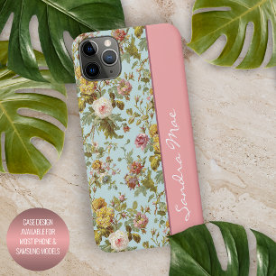 Coque iPhone 16 Pro Max Motif artistique de fleur de rose rose chic person