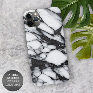 Coque iPhone 15 Pro Max Motif artistique de vagues de marbre noir gris bla