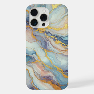 Coque iPhone 15 Pro Max Motif artistique en marbre bleu violet mauve rose