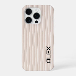 Coque iPhone 16 Pro Motif blanc Wavey - Conception abstraite minimalis