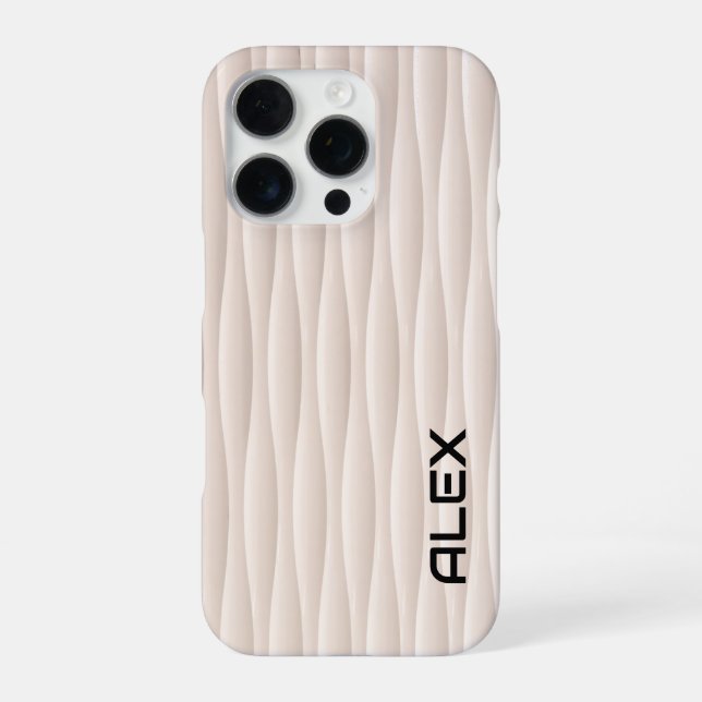 Coque iPhone Motif blanc Wavey - Conception abstraite minimalis (Verso)