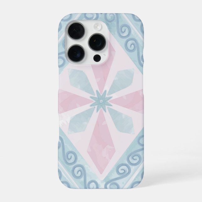 Coque iPhone motif bleu en forme de diamant (Verso)