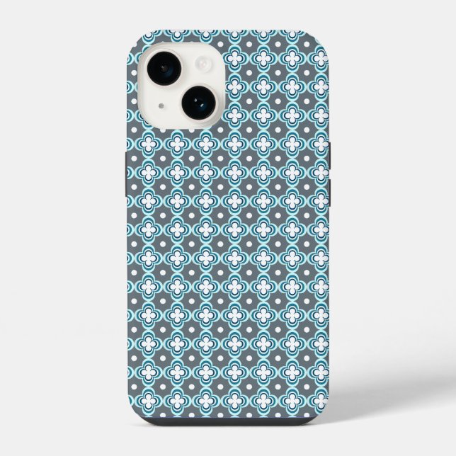 Coque iPhone Motif bleu et gris (Verso)