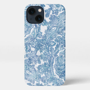 Etui iPhone 13 Motif Blue Boho Paisley