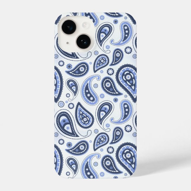 Coque iPhone Motif Blue Paisley (Verso)