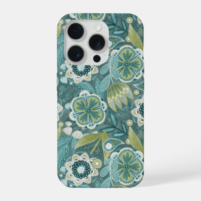 Coque iPhone Motif botanique bohème floral (Verso)