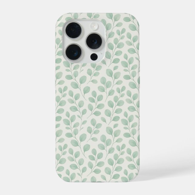 Coque iPhone Motif botanique d'eucalyptus (Verso)