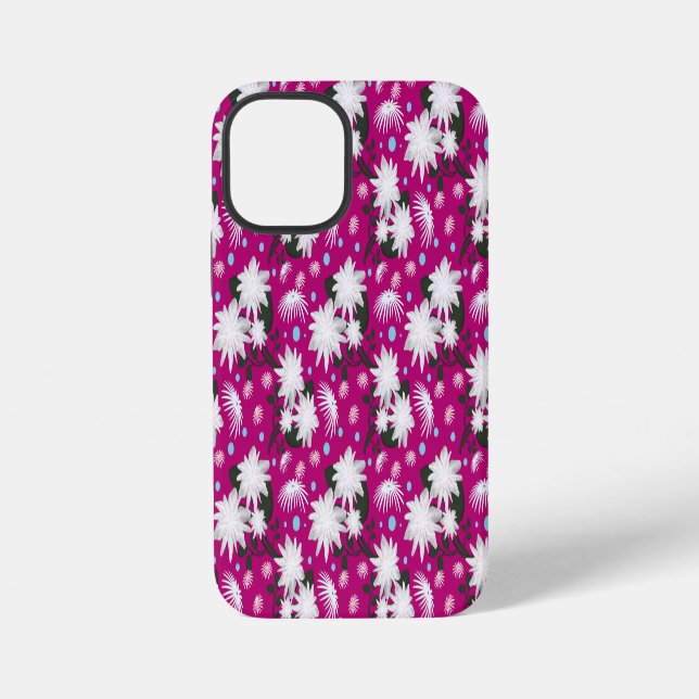 Coque iPhone Motif botanique élégant à fleurs blanches (Verso)